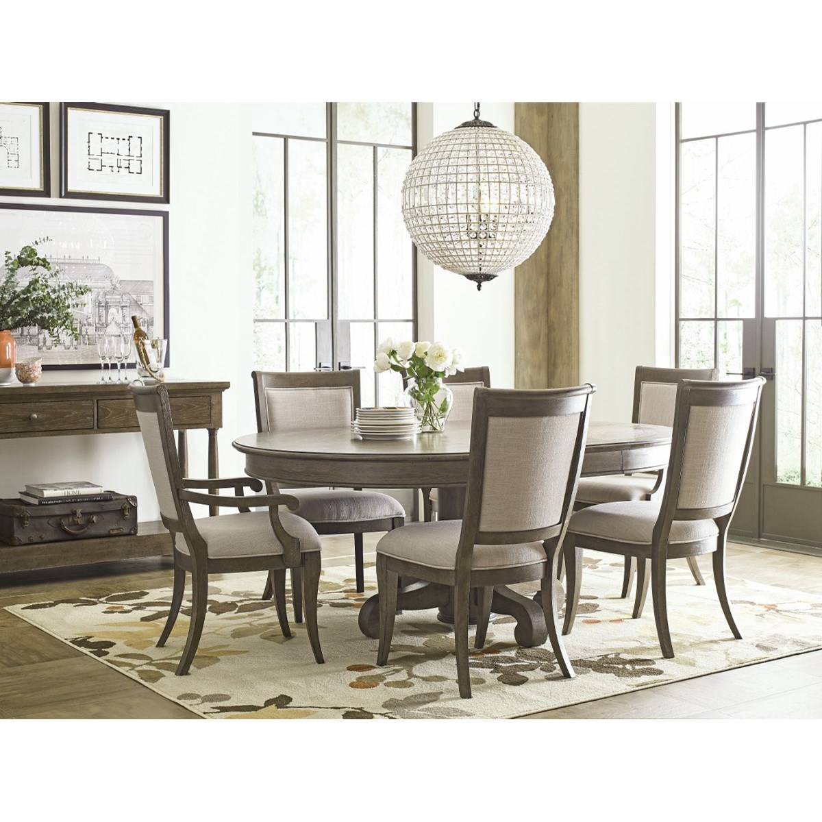 American Drew Anson Seven Piece Dining Set with Buxton Table Find